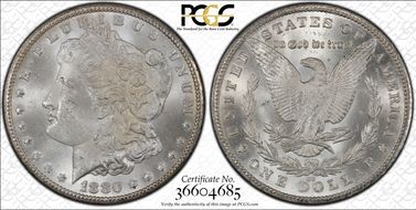 1880-CC $1 VAM 6, 8/7, Low 7 MS64+