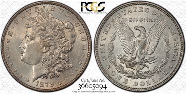 1878 7TF $1 R79 VAM 227-1 Slashed O AU55