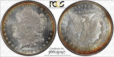 1878-CC $1 VAM 18 Doubled Leaves MS62PL