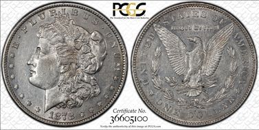 1878-S $1 VAM 26 Long Arrow Shaft AU53