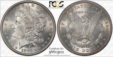 1880 $1 VAM 25, 0/9 Overdate MS65