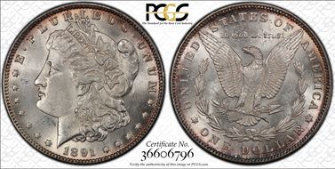 1891 $1 MS62