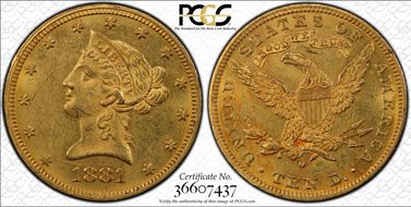 1881-O $10 MS61