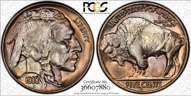 1938-D/S 5C Buffalo MS67+