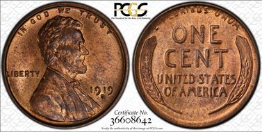 1919-S 1C MS65RB