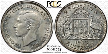 1943-S Florin KM-40  Ag MS63