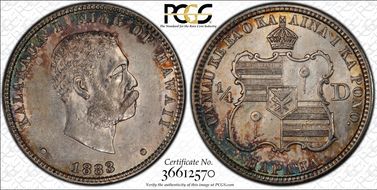 1883 25C Hawaii AU58