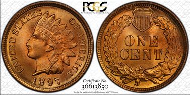 1897 1C MS66+ RD