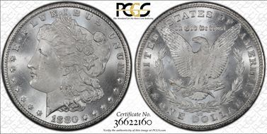 1880-CC $1 8/Low 7 MS66