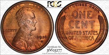 1914-S 1C MS64RD