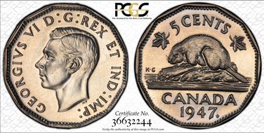 1947 5C Maple Leaf SP66+