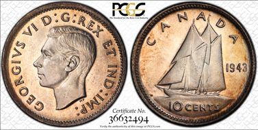1943 10C MS66