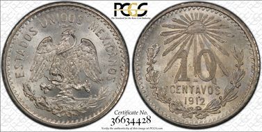 1912-M 10C KM-428  Ag MS66