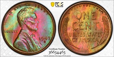 1947-S 1C MS64RB