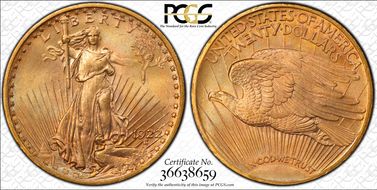 1922 $20 MS65