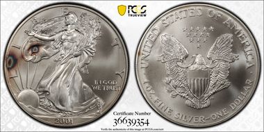 2001 $1 Silver Eagle MS68