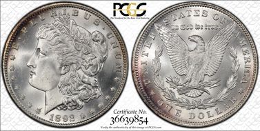 1892 $1 MS65+