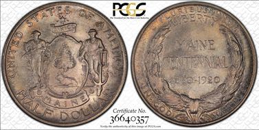 1920 50C Maine MS65