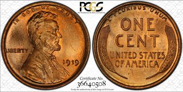 1919 1C MS66+ RD