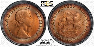 1957 1/2D MS65RB