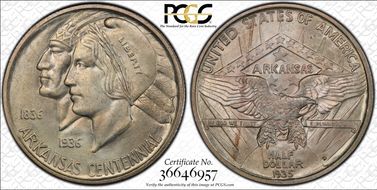 1935-D 50C Arkansas MS66