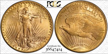1910-D $20 MS66