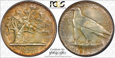 1935 50C Connecticut MS67