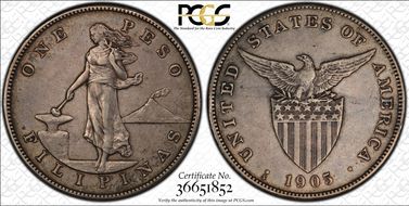 1905-S Peso Allen-16.06 Curved Serif XF40