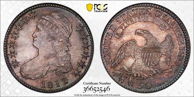 1819/8 50C Large 9 MS65