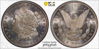 1878 7TF $1 Reverse of 1879 MS62