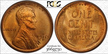 1910-S 1C MS66+ RD
