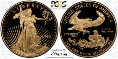 1996-W $50 Gold Eagle PR69DCAM