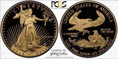 1987-P $25 Gold Eagle PR69DCAM