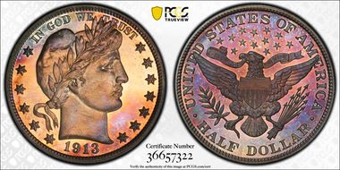 1913 50C PR67+