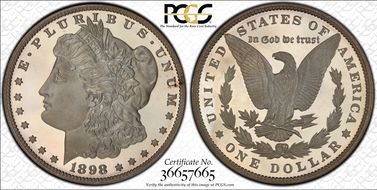 1898 $1 PR67DCAM