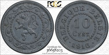 •1916• 10C KM-81 German Occupation AU58