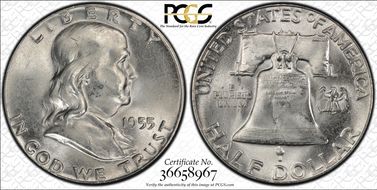 1955 50C MS64FBL