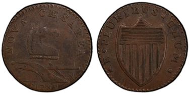 1787 NJ 1/2P Wide Ears Below Gap Maris 32-T XF40BN