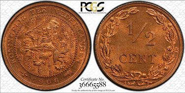 1906 1/2C MS65RD