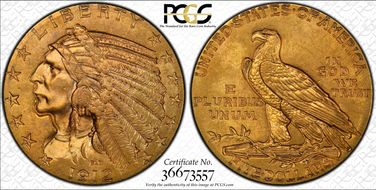 1912 $5 MS64