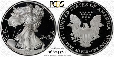 1995-W $1 Silver Eagle PR69DCAM