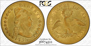 1795 $10 BD-2, 13 Leaves XF45