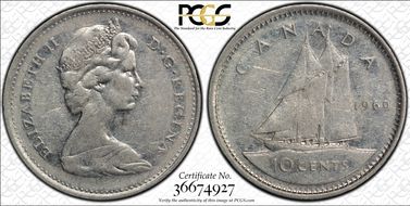 1969 10C Small Date AU53