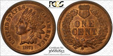 1873 1C Open 3 MS65RB