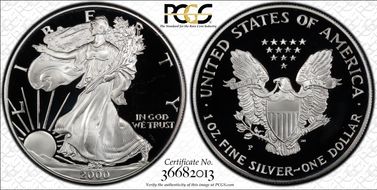 2000-P $1 Silver Eagle PR69DCAM