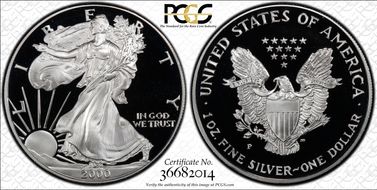 2000-P $1 Silver Eagle PR69DCAM