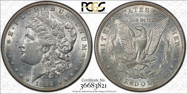 1892-S $1 VAM 7 Doubled Date AU55