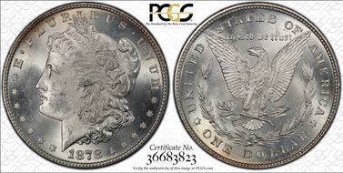 1878 8TF $1 VAM 8, Stick Feather MS64