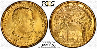 1922 G$1 Grant, No Star MS67