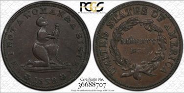 1838 AE Token HT-81, Am I Not a Woman N1BN